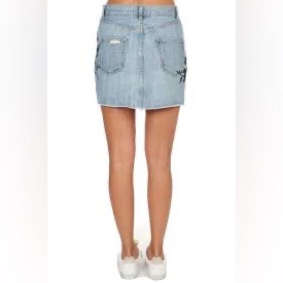 RAG & BONE Dive Denim Embroidered Mini Skirt Sz 27 - Picture 2 of 10